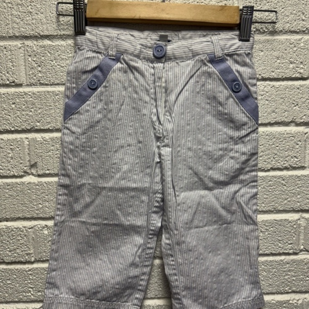 Jacadi Paris 6A Light Blue Stripe Relaxed Fit Shorts with Elastic Waistband